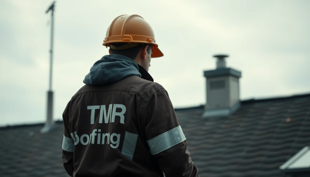Welcoming TMR Roofing expert repairing a roof in Canberra